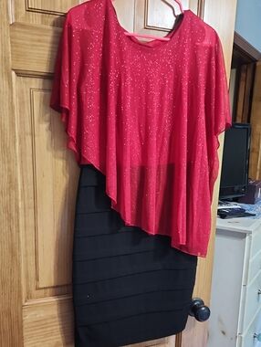 Red Sparkle Layered Dress